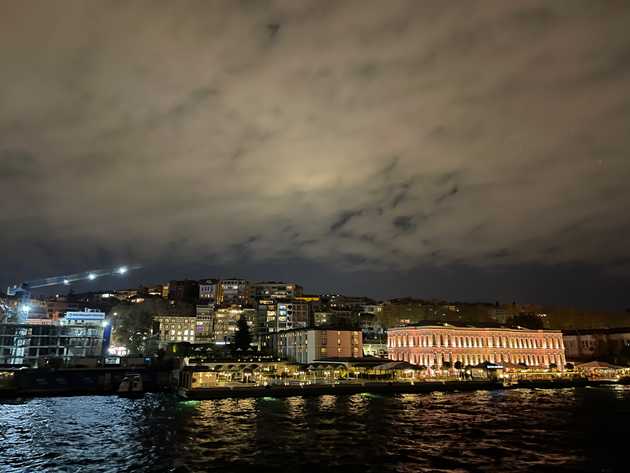 boat at night in Istanbul